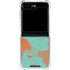 Turquoise and Orange Marble Galaxy Z Flip6 Clear Case