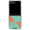 Turquoise and Orange Marble Galaxy Z Flip7 Clear Case