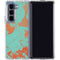 Turquoise and Orange Marble Galaxy Z Fold5 5G Clear Case