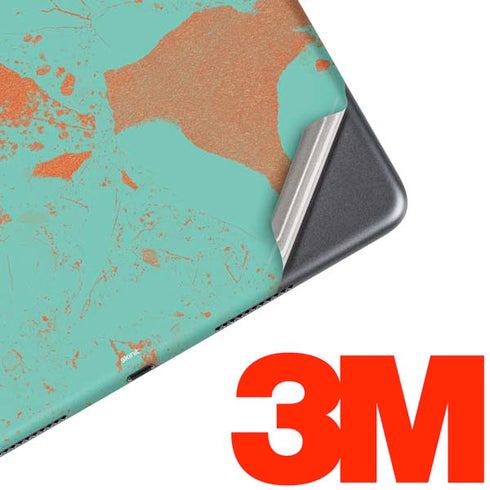 Turquoise and Orange Marble iPad Skins