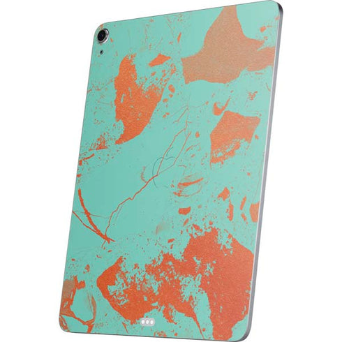 Turquoise and Orange Marble Apple iPad Air Skin