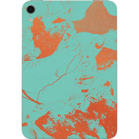 Turquoise and Orange Marble Apple iPad Mini Skin