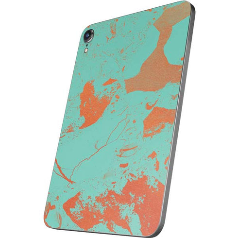 Turquoise and Orange Marble Apple iPad Mini Skin