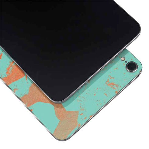 Turquoise and Orange Marble Apple iPad Mini Skin