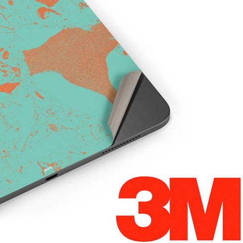 Turquoise and Orange Marble Apple iPad Pro Skin
