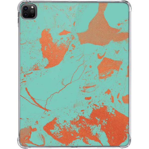Turquoise and Orange Marble iPad Pro 11in (2024) Clear Case