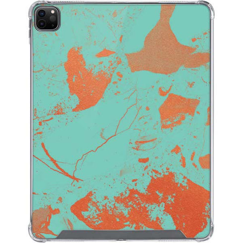 Turquoise and Orange Marble iPad Cases
