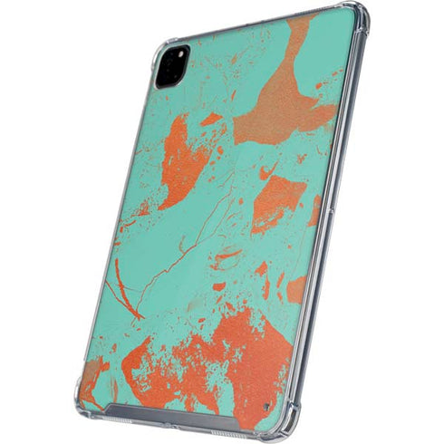 Turquoise and Orange Marble iPad Cases
