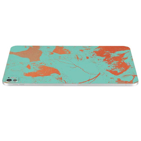 Turquoise and Orange Marble iPad Pro 13in M4 (2024) Skin