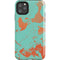 Turquoise and Orange Marble iPhone Cases