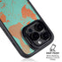 Turquoise and Orange Marble iPhone 15 Pro Kickstand Case