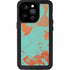 Turquoise and Orange Marble iPhone 15 Pro Waterproof Case