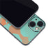 Turquoise and Orange Marble iPhone 15 Skin