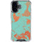 Turquoise and Orange Marble iPhone 16 Clear Case