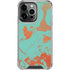 Turquoise and Orange Marble iPhone 16 Pro Clear Case
