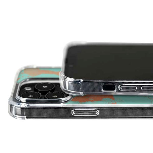 Turquoise and Orange Marble iPhone 16 Pro MagSafe Case