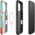 Turquoise and Orange Marble iPhone 16 Pro Magsafe Impact Case