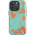 Turquoise and Orange Marble iPhone 16 Pro Max Impact Case