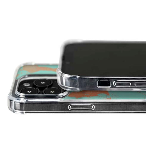 Turquoise and Orange Marble iPhone 16 Pro Max MagSafe Case