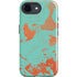 Turquoise and Orange Marble iPhone 16e Impact Case