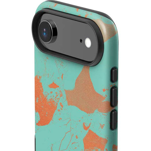Turquoise and Orange Marble iPhone 17 Air Impact Case