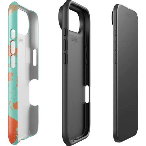 Turquoise and Orange Marble iPhone 17 Air Impact Case