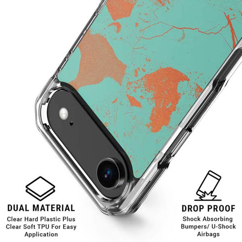 Turquoise and Orange Marble iPhone 17 Air MagSafe Case