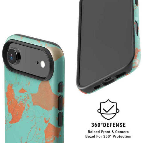 Turquoise and Orange Marble iPhone 17 Air Magsafe Impact Case