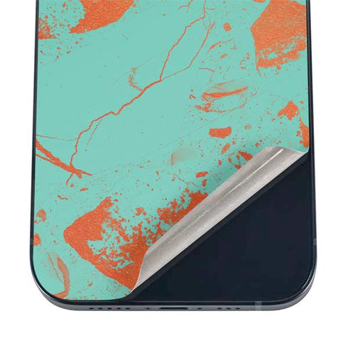 Turquoise and Orange Marble iPhone 17 Air Skin