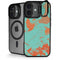 Turquoise and Orange Marble iPhone 17 Kickstand Case