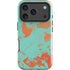 Turquoise and Orange Marble iPhone 17 Pro Impact Case