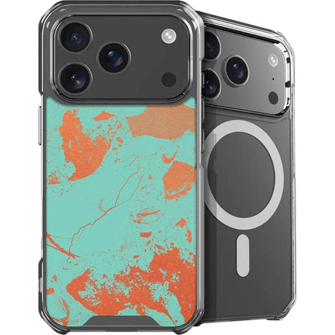 Turquoise and Orange Marble iPhone 17 Pro Max MagSafe Case