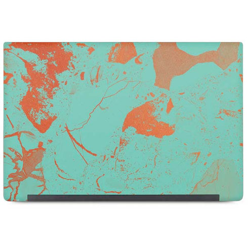 Turquoise and Orange Marble Dell Latitude Skin