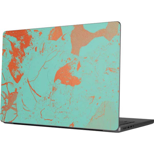 Turquoise and Orange Marble Apple MacBook Pro 14-inch Skin