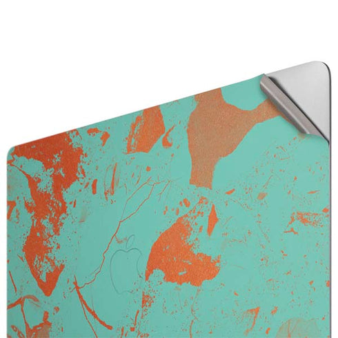 Turquoise and Orange Marble Apple MacBook Pro 16-inch Skin