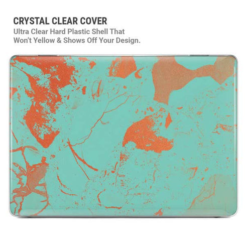 Turquoise and Orange Marble MacBook Cases