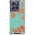 Turquoise and Orange Marble Moto G 5G (2025) Clear Case
