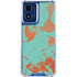 Turquoise and Orange Marble Moto G 5G (2024) Clear Case