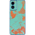 Turquoise and Orange Marble Moto G Play 4G (2024) Skin