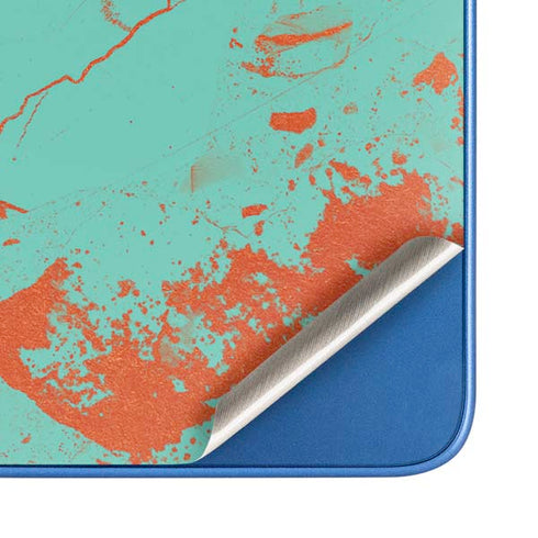 Turquoise and Orange Marble Moto G Play 4G (2024) Skin