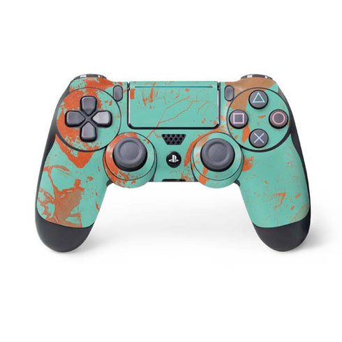 Turquoise and Orange Marble PlayStation PS4 Skins