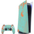 Turquoise and Orange Marble PlayStation PS5 Skins
