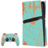 Turquoise and Orange Marble PS5 Pro Disk Bundle Skin