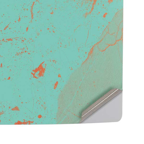 Turquoise and Orange Marble PS5 Pro Disk Console Skin