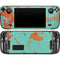 Turquoise and Orange Marble Steam Deck Handheld Gaming Computer OLED Skin