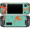 Turquoise and Orange Marble Steam Deck Handheld Gaming Computer Skin