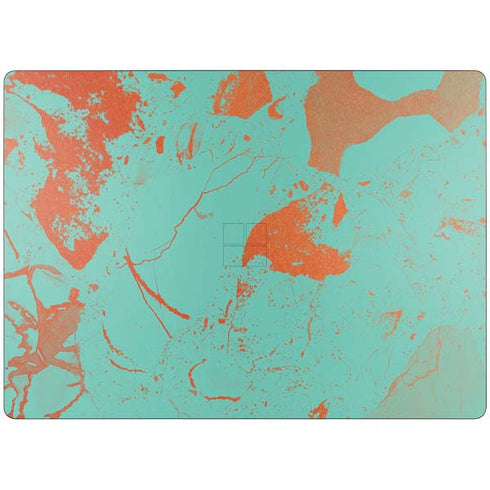 Turquoise and Orange Marble Surface Laptop 7 13.8in Skin