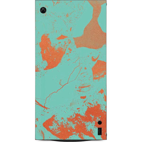 Turquoise and Orange Marble XBox Series X Digital Edition Console Skin