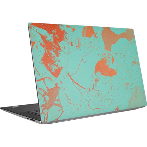 Turquoise and Orange Marble Dell XPS Skin