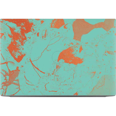 Turquoise and Orange Marble Dell XPS Skin